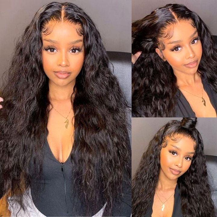Flash Sale: Buy 26" 250% Density Water Wave 13*4 Lace Wig, Get 13*4 Pink Bob Wig For Free
