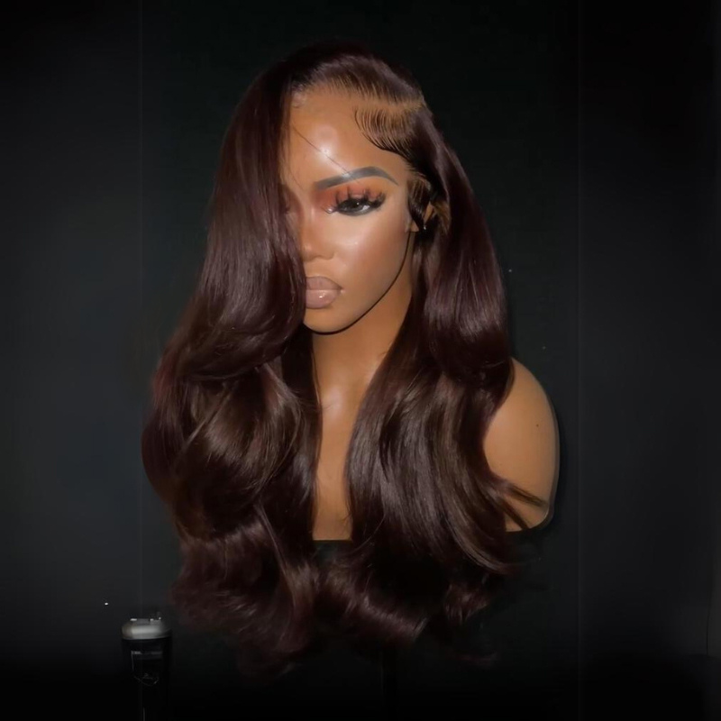 13x4 Brown Body Wave Lace Front Wig Hd Transparent Lace Frontal Wig Chocolate Brown Colored Human Hair Wigs