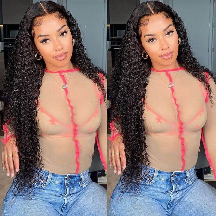 40 Inch Long Black Hair Curly HD Lace Front Wig Super Long Length Human Hair Wigs For Women