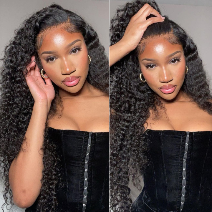 Glueless 5x5 HD Lace Closure Wig Pre Plucked Curly Hair With Baby Hair Natural Hairline Human Hair Wig - Geeta Hair