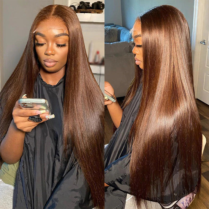 Chestnut Brown Body Wave 13x4/4x4 HD Lace Wig Colored 100% Virgin Hunam Hair Wigs-Geeta hair