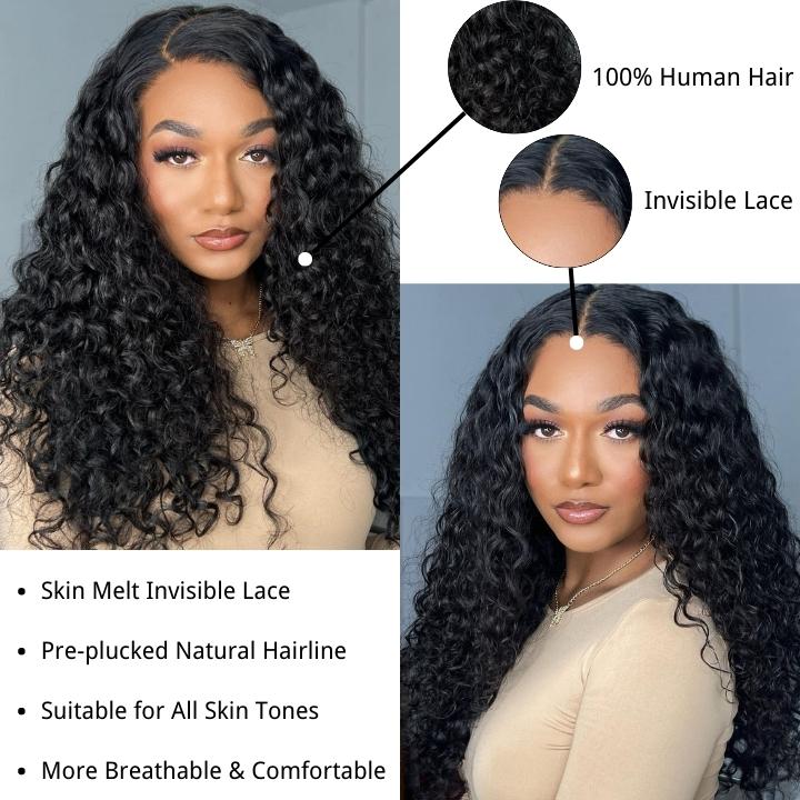 No Code 50% OFF Flash Sale: Glueless 6x4.5 Curly Pre Cut HD Transaparent Lace Human Hair Wigs-Only 2 Days