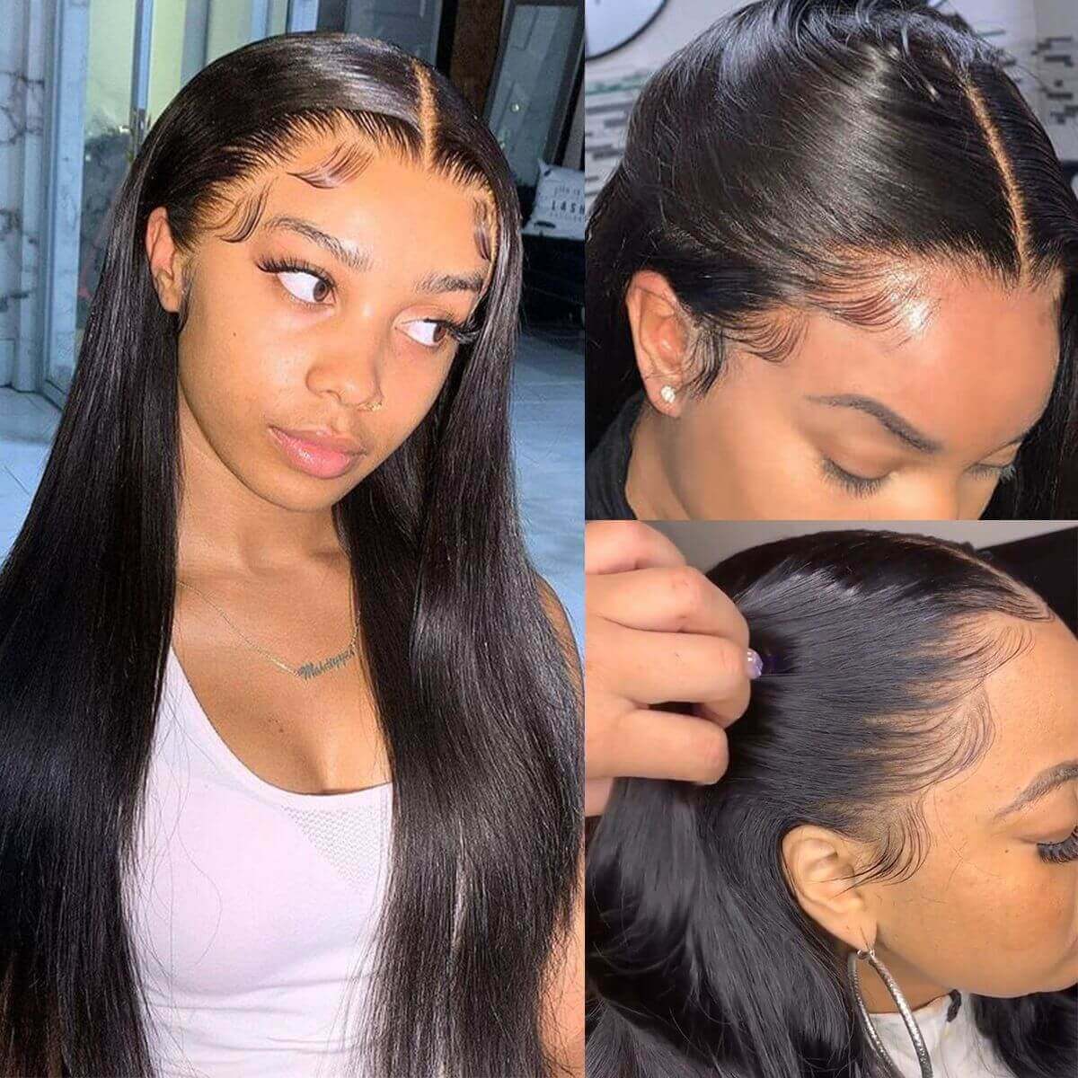 Straight Hair 13x4/13x4x1 HD Lace Front Wig Natural Color Pre Plucked With Baby Hair 100% Real Human Hair Wig-Geeta Hair