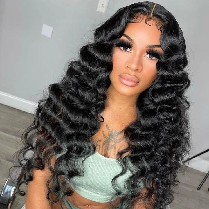 Natural Crimps Curls Loose Deep Wave HD Lace Frontal Wig Natural Hairline Glueless Wig-GeetaHair