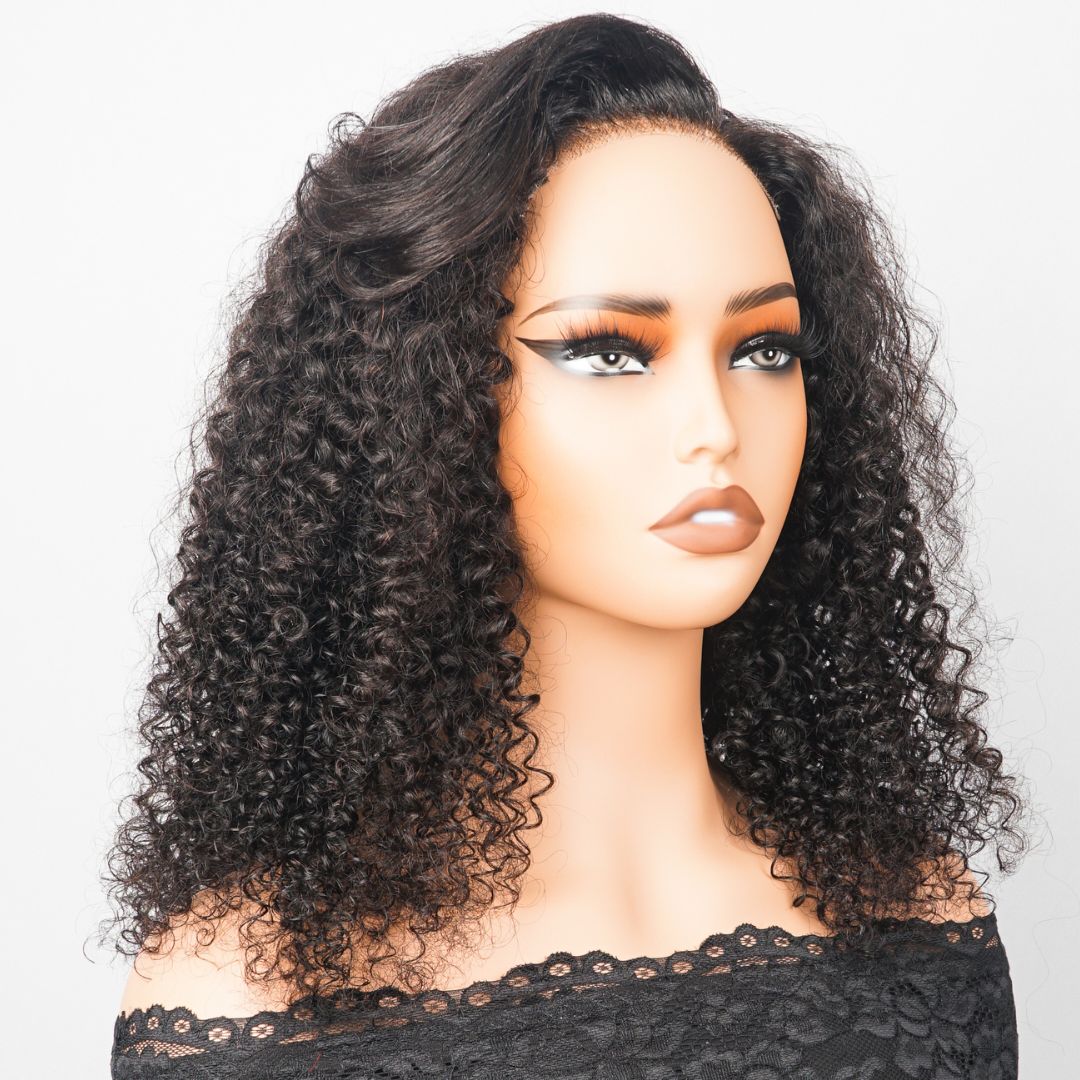 Luxury Designer Series 250% Density Luxurious Human Hair Wig Virgin Jerry Curly Bob Wig-GEETA HAIR