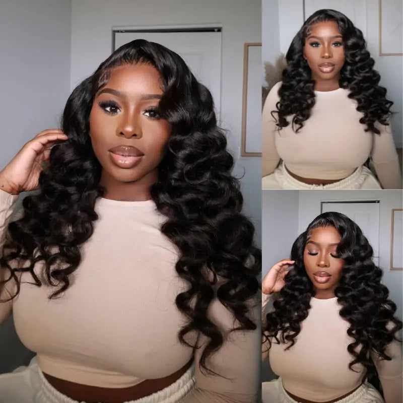 Natural Crimps Curls Loose Deep Wave HD Lace Frontal Wig Natural Hairline Glueless Wig-GeetaHair