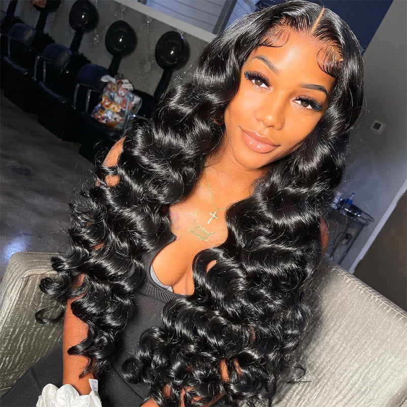 Natural Crimps Curls Loose Deep Wave Glueless 5x5/6x4.5 Closure HD Lace Human Hair Wig With Baby Hair-Geeta Hair