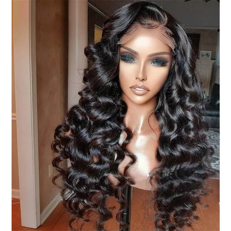 Natural Crimps Curls Loose Deep Wave HD Lace Frontal Wig Natural Hairline Glueless Wig-GeetaHair