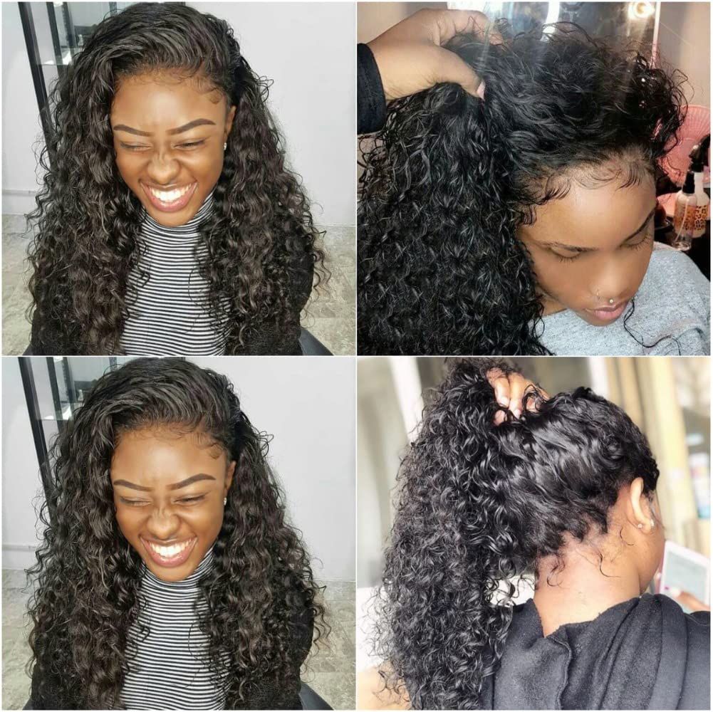 360 HD Lace Front Human Hair Wigs Invisible Water Wave Lace Front Wig With Pre Plucked Hairline For Black Women-Geetahair