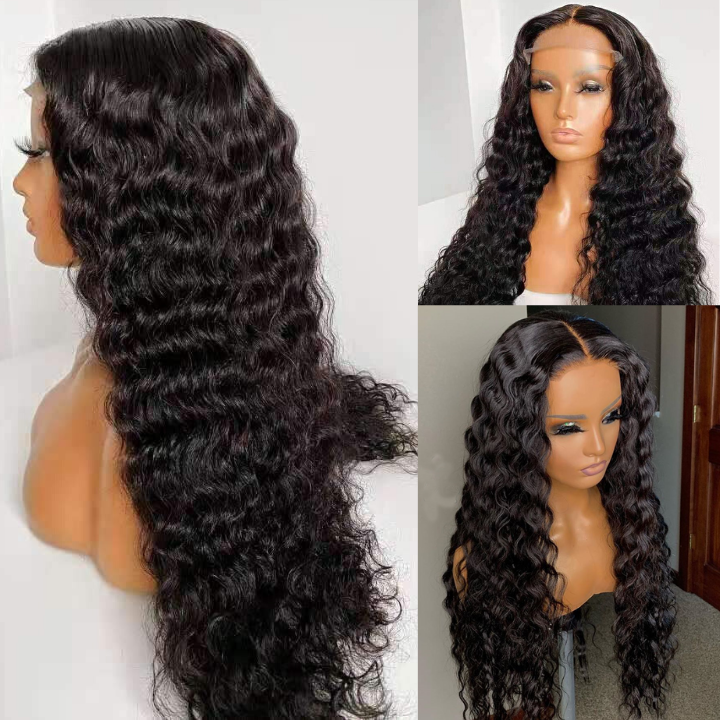 Brazilian Deep Wave Human Hair Lace Front Wig Pre Plucked With Baby Hair Natural Hairline Glueless Wig-Geeta Hair