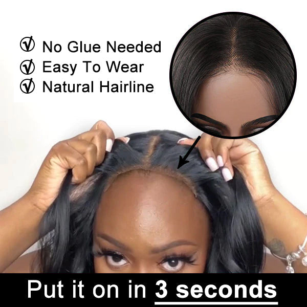 Short Wigs Body Wave Hair Glueless Lace Front Wigs 100% Real Human Hair Bob Wig 180%/250% Density-Geetahair