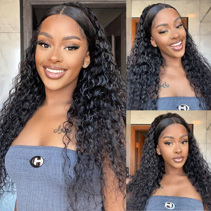 Flash Sale: Buy 26" 250% Density Water Wave 13*4 Lace Wig, Get 13*4 Pink Bob Wig For Free