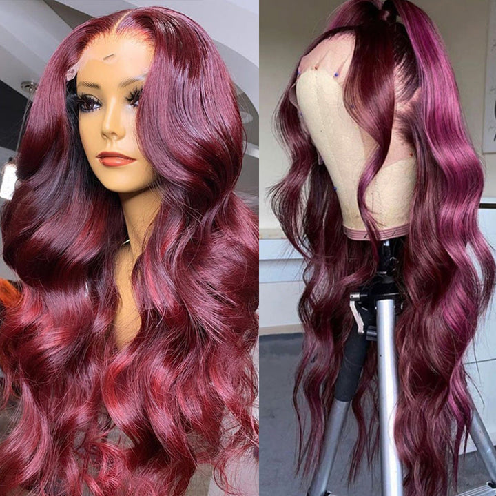 Flash Sale: Buy 13*4 HD Lace Curly Hair Wig, Get 180% Density Burgundy Body Wave 13*4/13*6 Wigs For Free