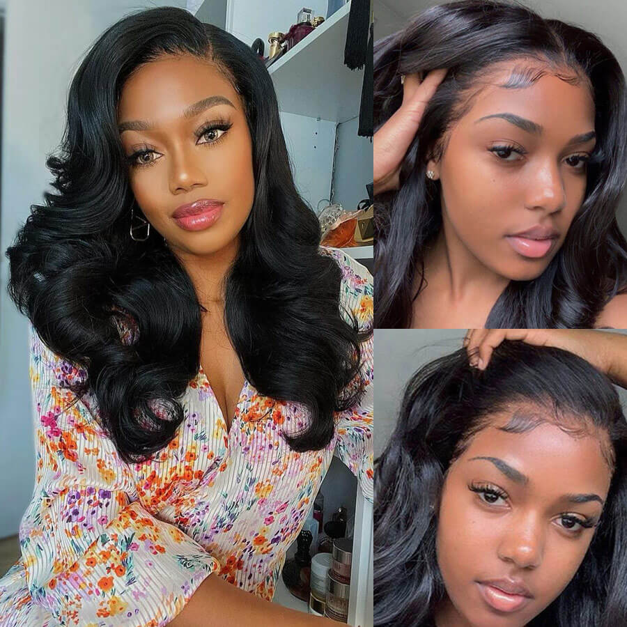 Body Wave 13x4 HD Transparent Lace Front Wig Real Human Hair Wig Natural Hairline With Baby Hair-Geeta Hair