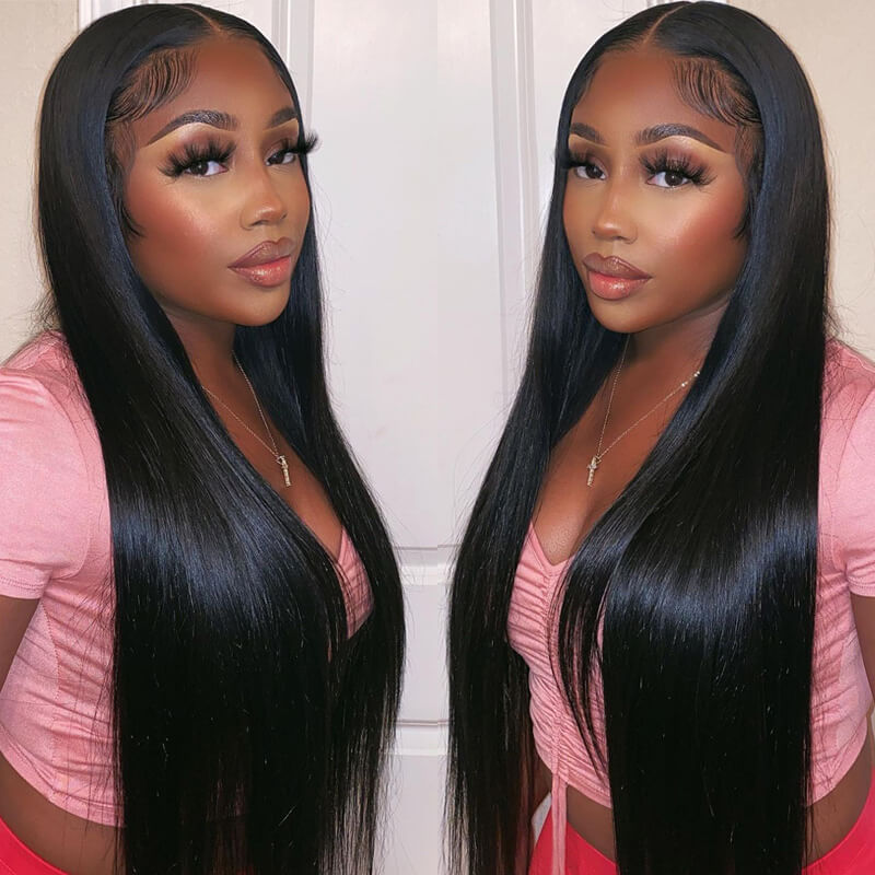 24 Hours Shipping Straight Hair Pre Cut 4x6 HD Lace Front Wig Pre Plucked Natural Hairline 100% Virgin Human Hair Wigs