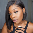 24 Hours Shipping Short Straight HD Lace Bob Wig Natural Black Pre Plucked With Baby Hair Human Hair Wig