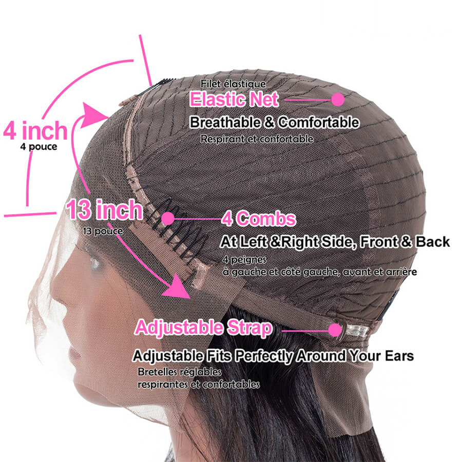 Body Wave 13x4 HD Transparent Lace Front Wig Real Human Hair Wig Natural Hairline With Baby Hair-Geeta Hair