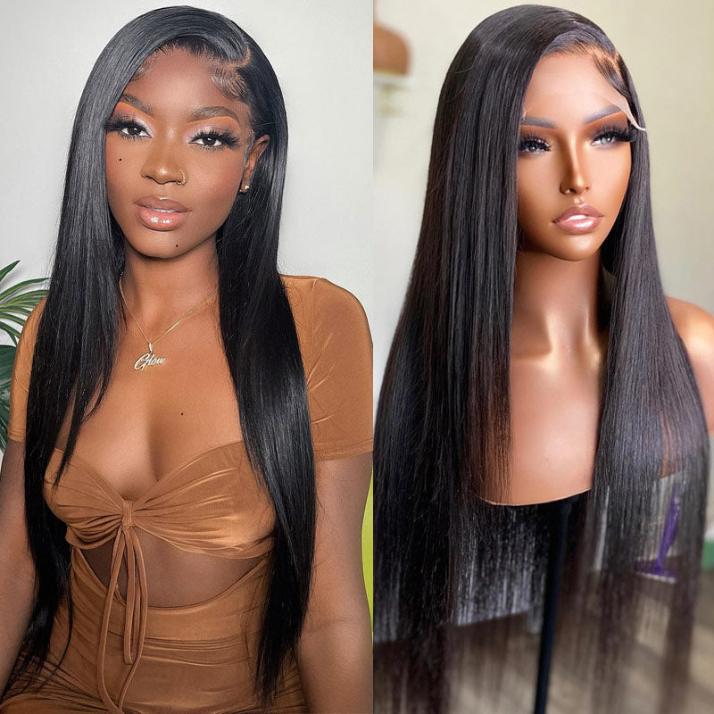 Long Straight Hair 13x6 HD Lace Frontal Wig Natural Hairline With Baby Hair 100% Virgin Human Hair Wig-Geeta Hair