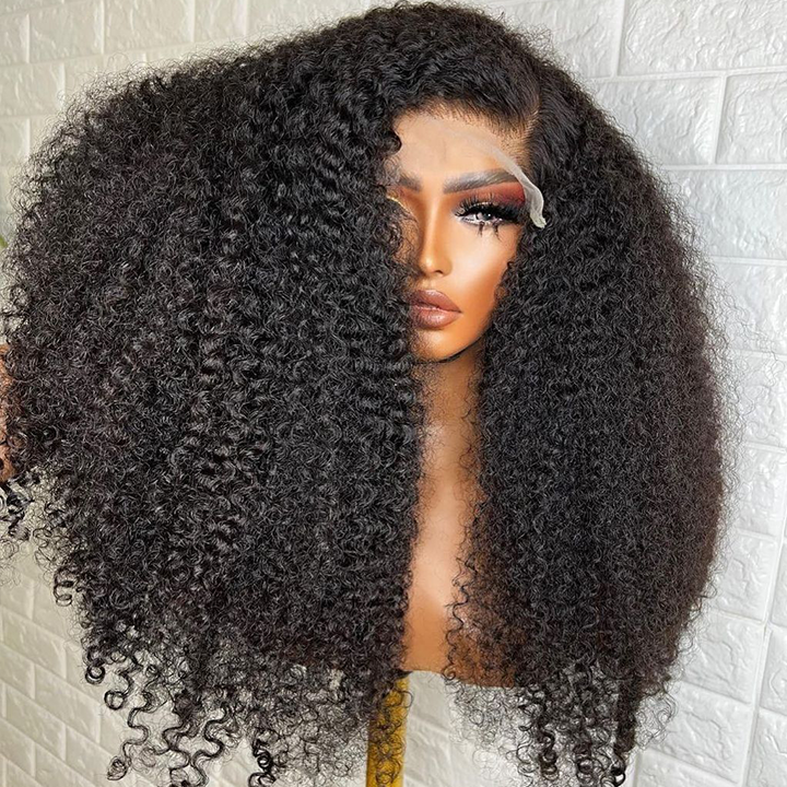 13x4/13x6 HD Transparent Lace Front Wig kinky Curly Hair Pre Plucked Headline Real Human Hair Wig-Geeta Hair
