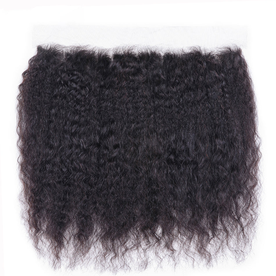 Geetahair Kinky Straight Hair 4 Bundles With 13x4 Lace Frontal 100% Unprocessed Human Hair