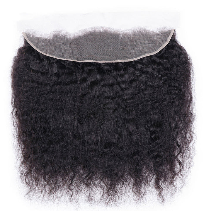 Geetahair Kinky Straight Hair 4 Bundles With 13x4 Lace Frontal 100% Unprocessed Human Hair