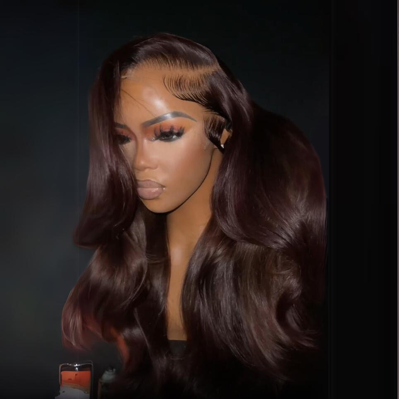 13x4 Brown Body Wave Lace Front Wig Hd Transparent Lace Frontal Wig Chocolate Brown Colored Human Hair Wigs