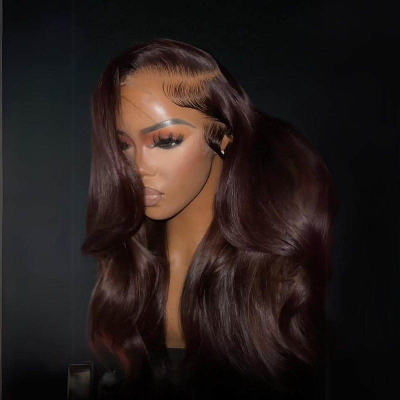 13x4 Brown Body Wave Lace Front Wig Hd Transparent Lace Frontal Wig Chocolate Brown Colored Human Hair Wigs