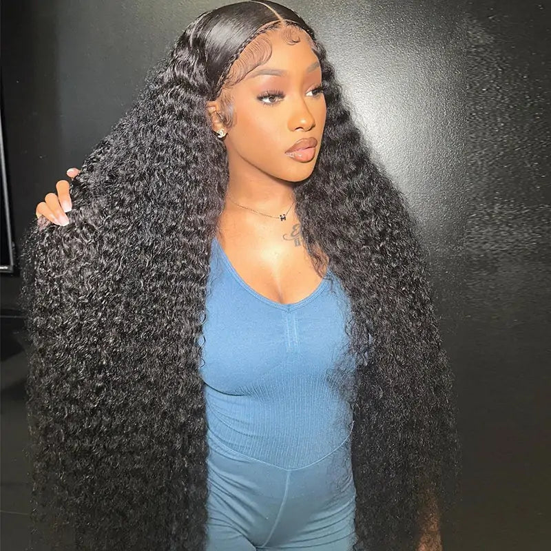 13x4 HD Transparent Lace Front Water Wave Wig Pre Plucked Hairline Natural Looking Wig For Black Women-Geeta Hair