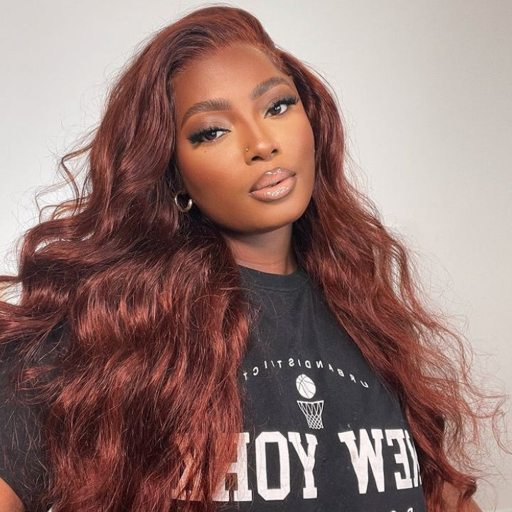 Buy 1 Get 1 Free: 13x4 Reddish Brown HD Lace Front Human Hair Wigs- Flash Sale