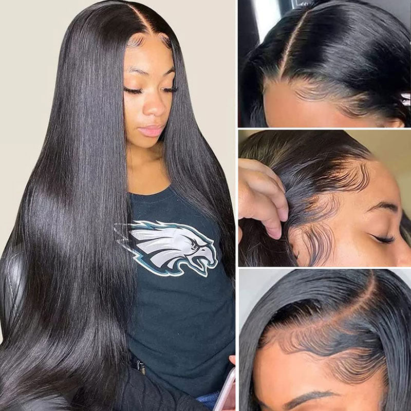 24 Hours Shipping Straight Hair Pre Cut 4x6 HD Lace Front Wig Pre Plucked Natural Hairline 100% Virgin Human Hair Wigs