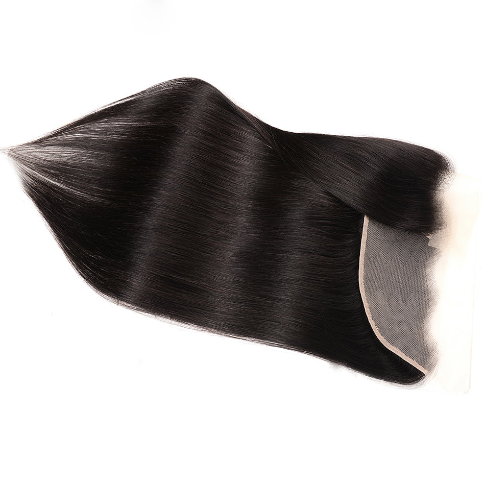 Geetahair Long Straight Hair 4 Bundles With 13x4 Lace Frontal 100% Unprocessed Human Hair No Tangles