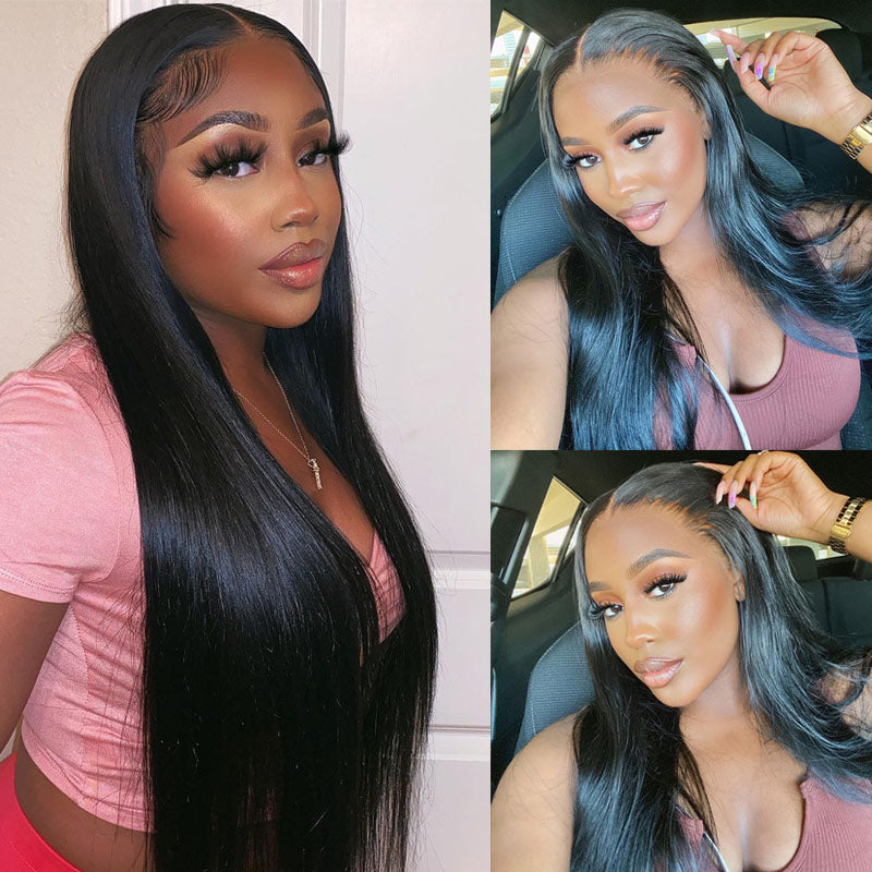 Long Straight Hair 13x6 HD Lace Frontal Wig Natural Hairline With Baby Hair 100% Virgin Human Hair Wig-Geeta Hair