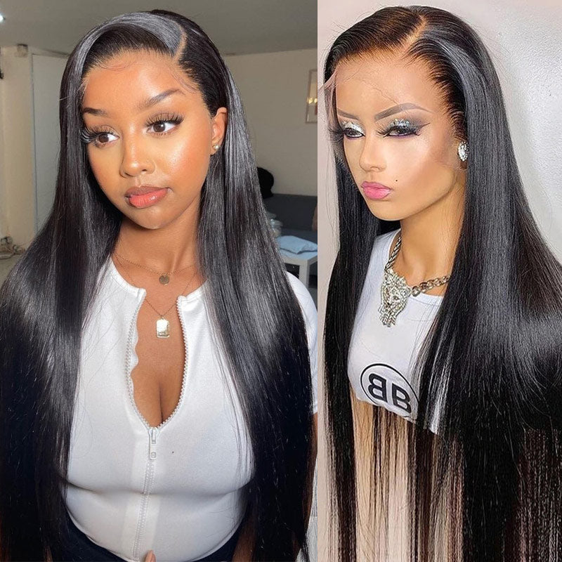 Long Straight Hair 13x6 HD Lace Frontal Wig Natural Hairline With Baby Hair 100% Virgin Human Hair Wig-Geeta Hair