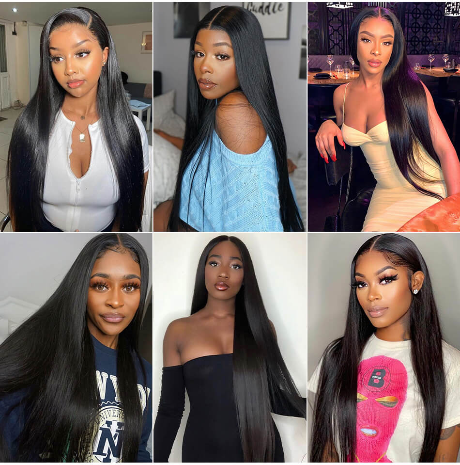 Long Straight Hair 13x6 HD Lace Frontal Wig Natural Hairline With Baby Hair 100% Virgin Human Hair Wig-Geeta Hair