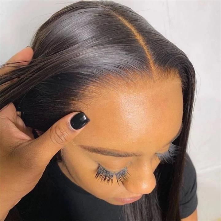 $199=30inch Pre Bleached 13x6 Straight Lace Front Wigs Human Hair 180% Density HD Transparent Glueless Wigs No Code Needed