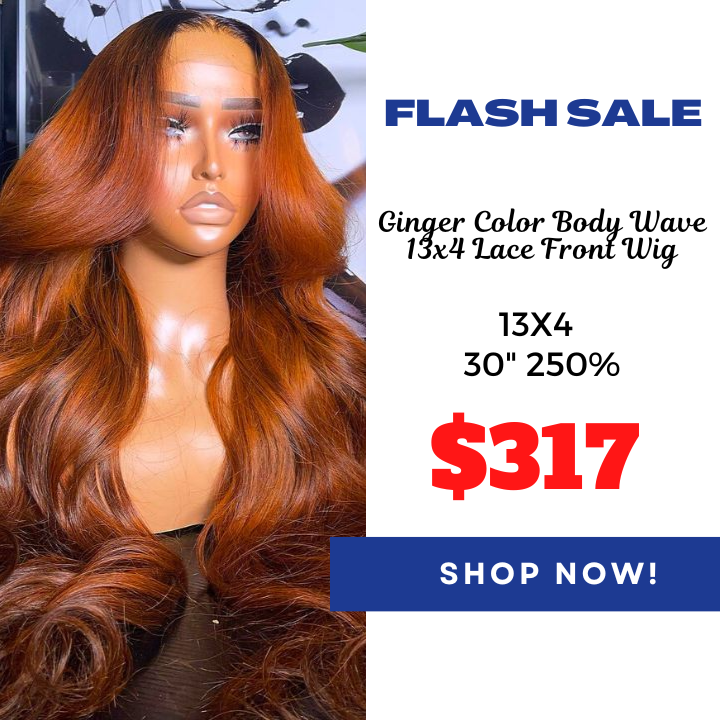 Crazy Flash Sale: Ginger Color Body Wave 13x4 Lace Front Wig -Only 2 Days