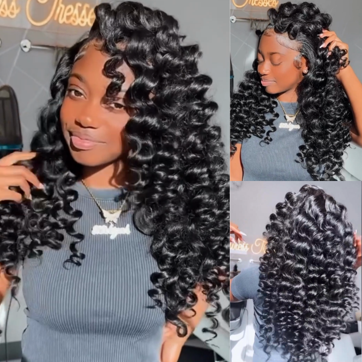 Bouncy Curly Lace Front Wig Pre Plucked Natural Hairline Glueless Wand Curls Real 100% Hunam Hair Wig-geetahair