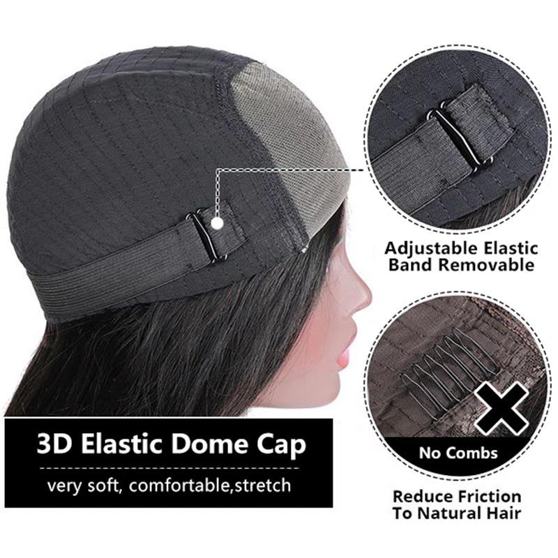 Wear Go Glueless Reddish Brown Kinky Straight 6x5 Pre Cut Lace Human Hair Wigs 180% Density