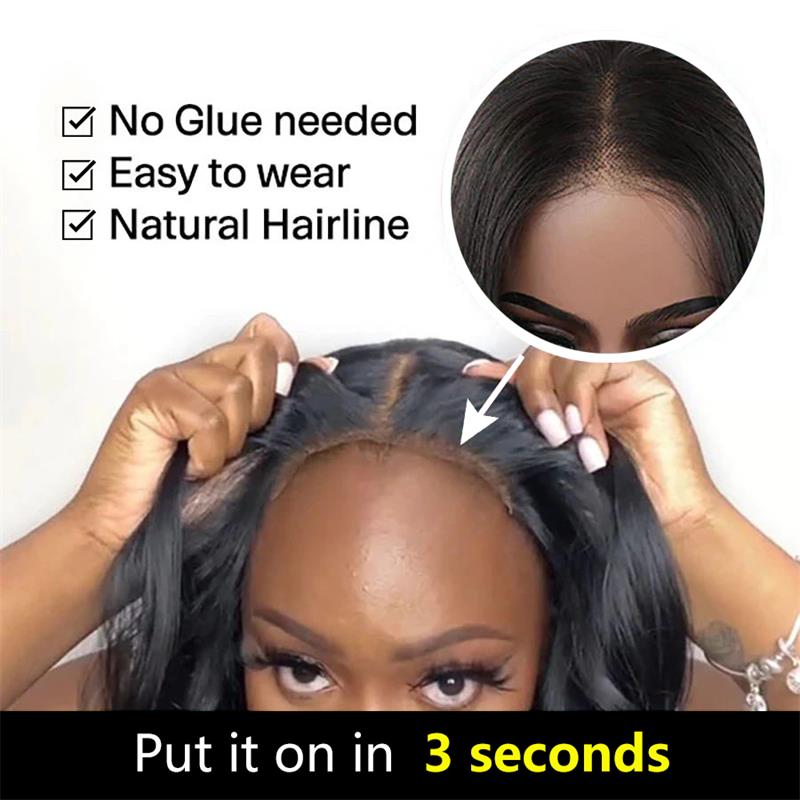 Wear Go Glueless Wig Fluffy Kinky Curly 7x5 Pre Cut Lace Front Wigs Pre Plucked Natural Hairline 180% Density-Geeta Hair