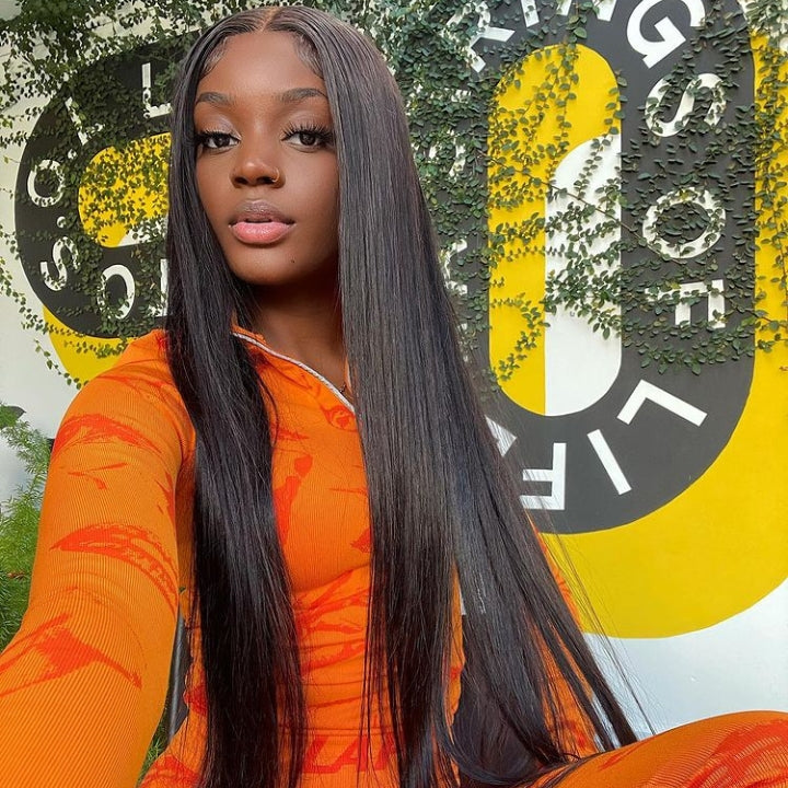 Buy 1 Get 1 Free:13x4 Straight Hair HD Transparent Lace Front Wig - Flash Sale