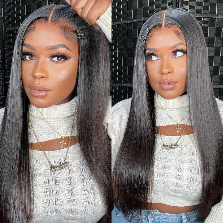 Wear&Go Straight Glueless 5x5 HD Lace Wig Easy to Wear Pre Cut Lace Human Hair Wigs 180% Density-Geeta Hair