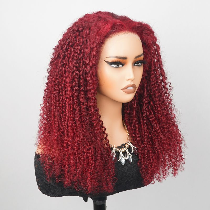 Luxury Designer Series 250% Density 99J Burgundy Lace Front Wigs Human Hair Burgundy Bob Wig For Woman  Pre Plucked Natural Hairline