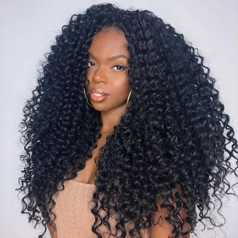 250% Density Full Curly Wave Lace Front Wigs 13x4 HD Transparent Lace Human Hair Wig