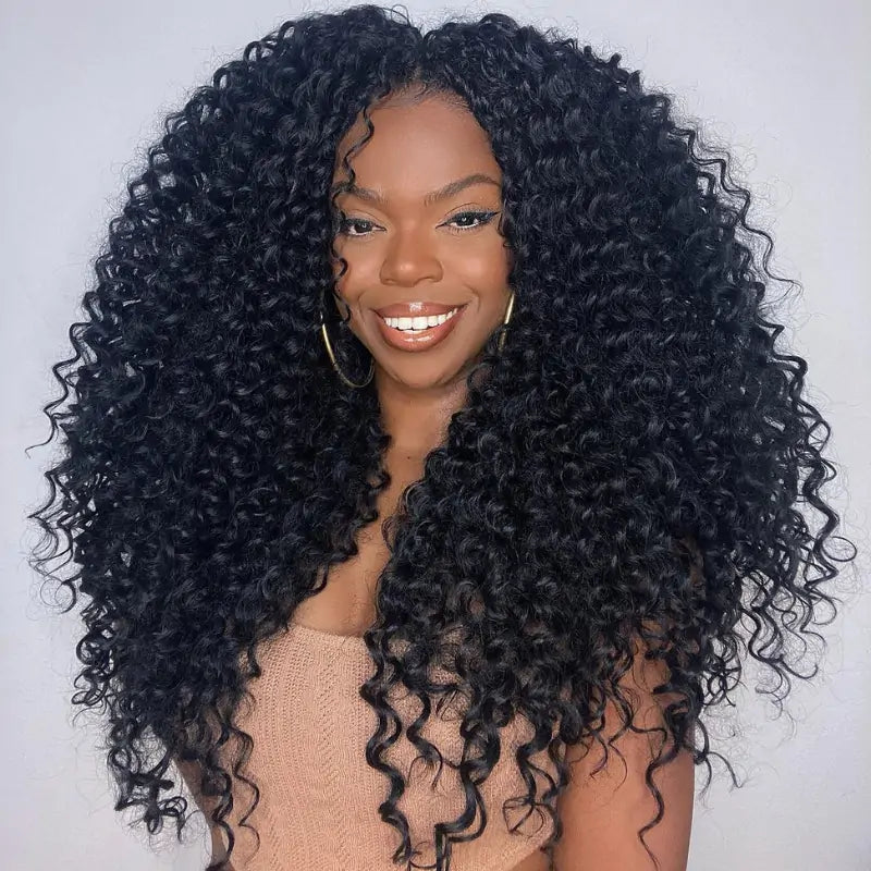 250% Density Full Curly Wave Lace Front Wigs 13x4 HD Transparent Lace Human Hair Wig