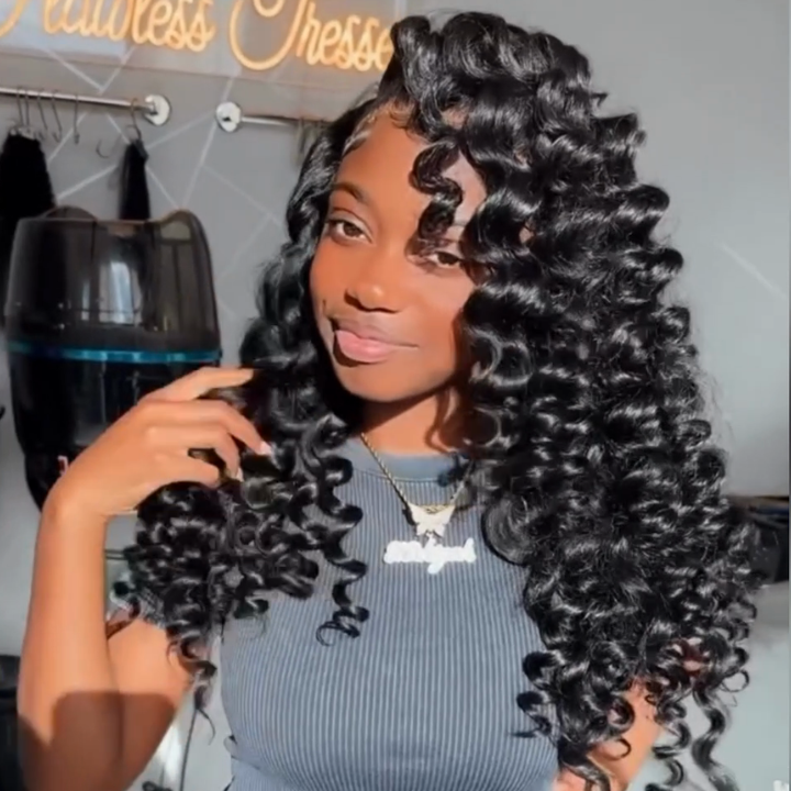 Bouncy Curly Lace Front Wig Pre Plucked Natural Hairline Glueless Wand Curls Real 100% Hunam Hair Wig-geetahair