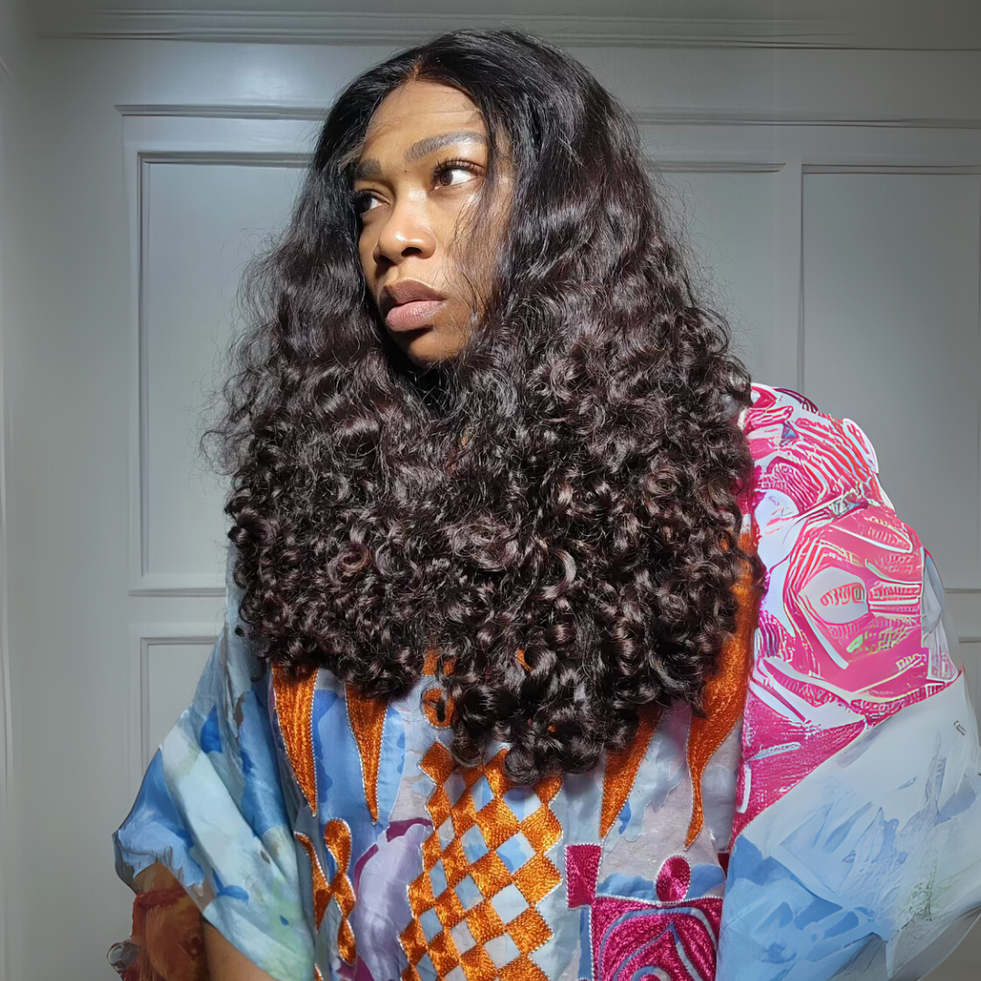 300% Density Resilient Curly 13x4 Lace Front Human Hair Wigs Pre Cut Glueless Wigs for Women