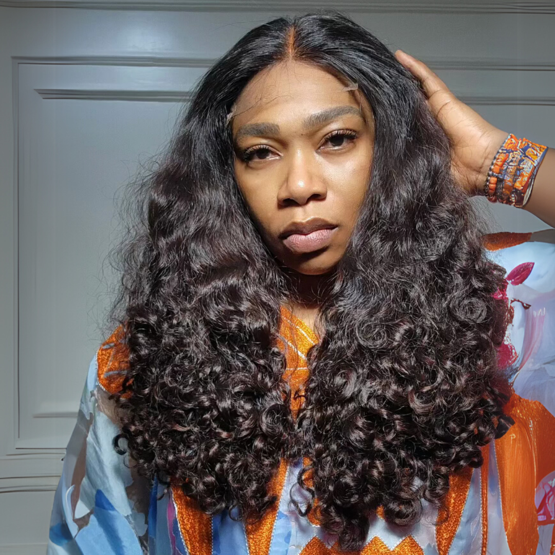 300% Density Resilient Curly 13x4 Lace Front Human Hair Wigs Pre Cut Glueless Wigs for Women