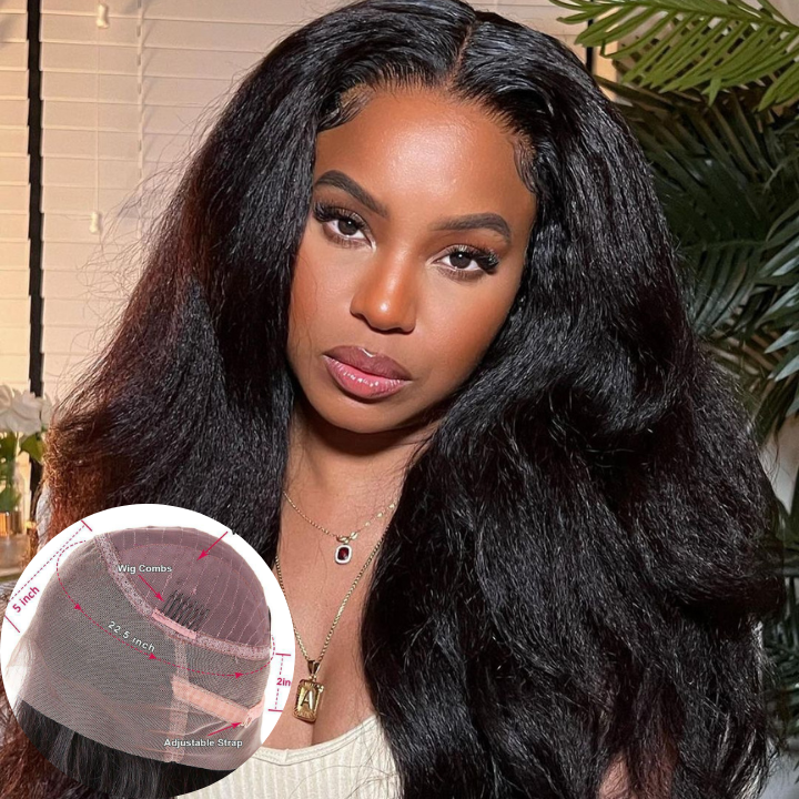 Kinky Straight Hair Wig 360 Hd Transparent Lace Front Wig Human Hair Wigs For Women Full End Glueless Brazilian Hair-GeetaHair