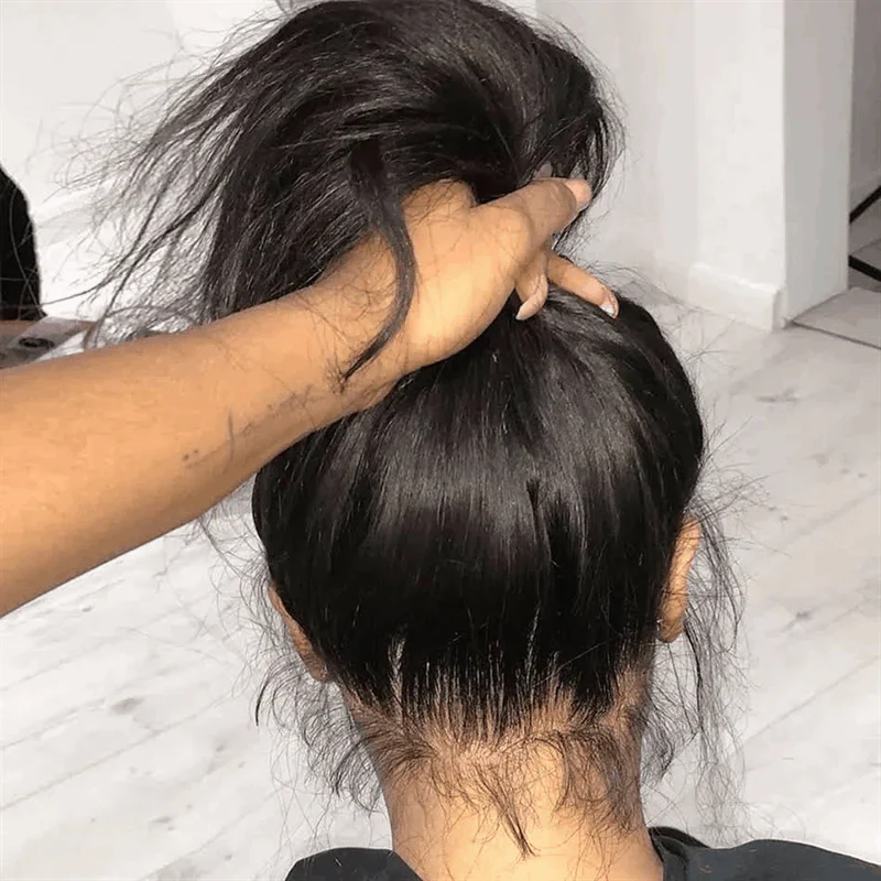 Straight Hair 360 Lace Frontal Wigs Pre Plucked With Baby Hair 100% Virgin Human Hair Wigs Near Me-GeetaHair