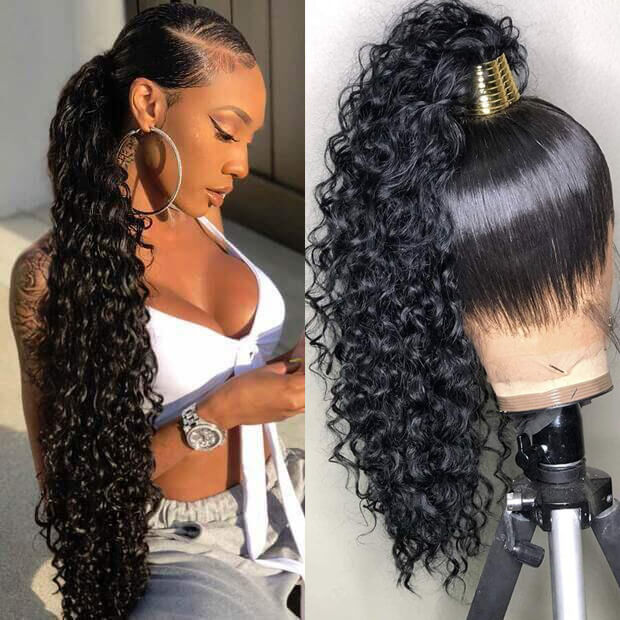 Deep Wave 360 Lace Front Wigs Pre Plucked Natural Hairline Real Human Hair Wigs for Black Women-GeetaHair